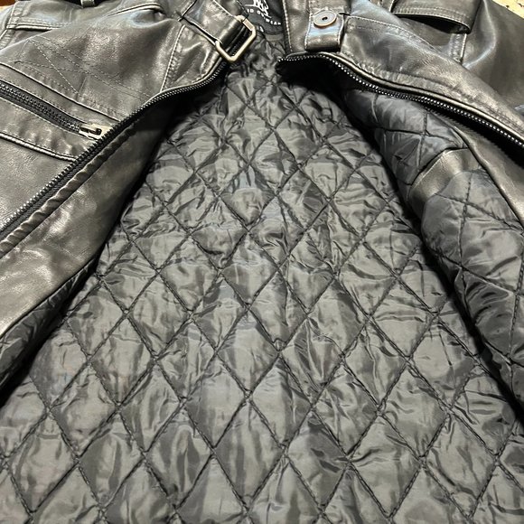 Men's Leather Jacket-  Size S - (fits like M) - Picture 2 of 6